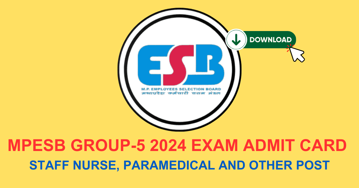 MPESB Group-5 Exam Admit Card