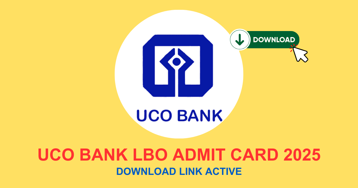 UCO Bank LBO Admit Card 2025