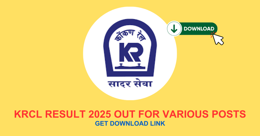 KRCL Result 2025 Out For Various Posts