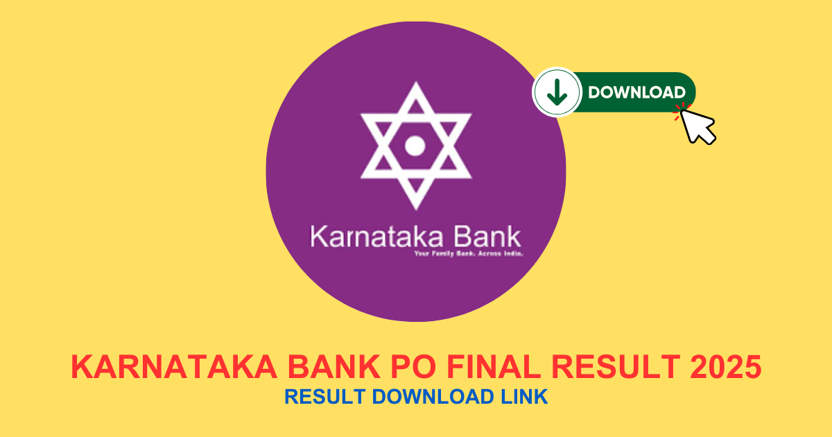 Karnataka Bank PO Final Result 2025